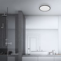 Badleuchte Briloner LED 12W Ø 28CM Badezimmerlampe Sternenhimmel IP44 4000K Rund Schwarz