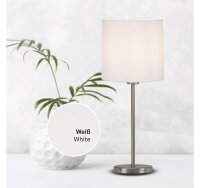 Briloner  Fabric Tischlampe Kabelschalter Stoffleuchte 38,5cm Weiß