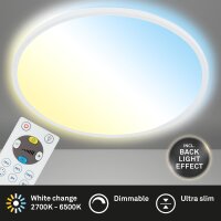 LED Deckenlampe Panel, weiß, 22 Watt, 2700K, CCT einstellbar, mit Fernbedienung – Briloner