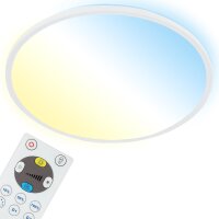 LED Deckenlampe Panel, weiß, 22 Watt, 2700K, CCT einstellbar, mit Fernbedienung – Briloner