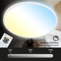 LED Deckenlampe Panel, weiß, 22 Watt, 2700K, CCT einstellbar, mit Fernbedienung – Briloner