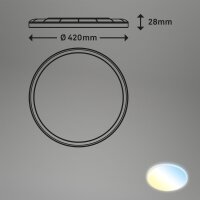 LED Deckenlampe Panel, weiß, 22 Watt, 2700K, CCT einstellbar, mit Fernbedienung – Briloner