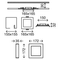 Briloner  LED Aufbauleuchte Sky 2 in 1 Weiß Eckig neutralweiß