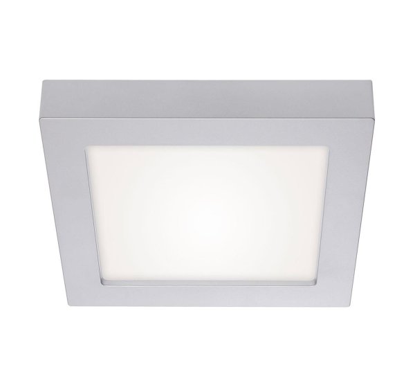 B-Kartonage Briloner  Sky LED Deckenlampe 18W Auf- und Einbauleuchte Eckig Chrom-Matt