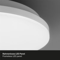 B-Kartonage Deckenleuchte Briloner LED 12W Ø 30CM Deckenlampe Rahmenlos Panel Rund 4000K Weiß