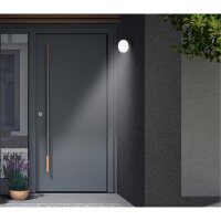 Akku-Sensorleuchte Außenleuchte, Schwarz, 12 Watt, 4000K, Ø 17 cm – Telefunken