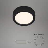 LED Deckenlampe, schwarz, 7 Watt, 700lm, Neutralweiß, Ø 12 cm – Briloner