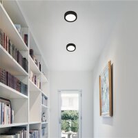 LED Deckenleuchte, schwarz, 7 Watt, Ø 12 cm – Briloner