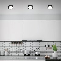 LED Deckenleuchte, schwarz, 7 Watt, Ø 12 cm – Briloner