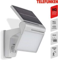 Außenleuchte Telefunken Solar LED mit Bewegungsmelder Silber Wandlampe Außenlampe