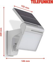 Außenleuchte Telefunken Solar LED mit Bewegungsmelder Silber Wandlampe Außenlampe