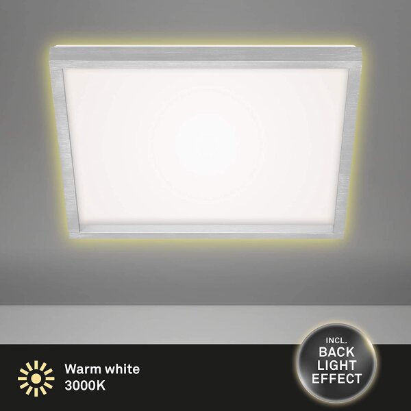 Deckenleuchte Briloner LED Backlight Eckig Silber Deckenlampe