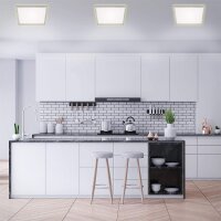 Deckenleuchte Briloner LED Backlight Eckig Silber Deckenlampe