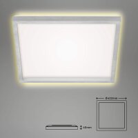 Deckenleuchte Briloner LED Backlight Eckig Silber Deckenlampe