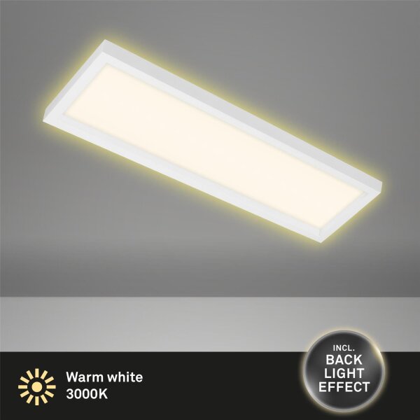 LED Deckenlampe Panel Backlight, Weiß, 22 Watt, 3000K, Backlight-Effekt – Briloner