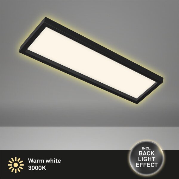 LED Deckenleuchte Deckenlampe, Schwarz, 22 Watt, Backlight-Effekt – Briloner
