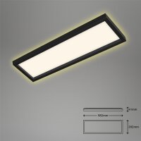 LED Deckenlampe Panel, Schwarz, 22 Watt, 3000K, Backlight-Effekt – Briloner
