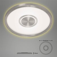 LED Deckenleuchte, matt-nickel, 22 Watt, Backlight-Effekt, 29,5 x 29,5 x 3,6 cm – Briloner