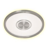 LED Deckenleuchte, matt-nickel, 22 Watt, Backlight-Effekt, 29,5 x 29,5 x 3,6 cm – Briloner