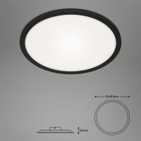 B-Kartonage Deckenleuchte Briloner LED 22W Ø 40CM Deckenlampe Dimmbar CCT Panel Ultraflach Fernbedienung Rund Schwarz