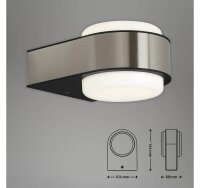 Briloner Hanau LED Außenwandleuchte 6,5W Up & Down IP44 Rund Edelstahl