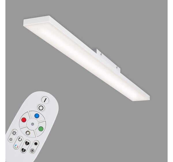 Deckenleuchte Briloner Frameless 24 Watt LED RGB CCT Fernbedienung Deckenlampe 119,5 x 10 cm dimmbar