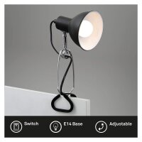 Klemmleuchte Fix, Schwarz, 8 Watt (exkl.), schwenkbar, 13...