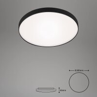 LED Deckenlampe Malbona, Schwarz, 13 Watt, 4000K, IP44, Ø 28,5 cm – Briloner