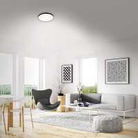 LED Deckenleuchte Malbona, Schwarz, 13 Watt, IP44, Ø 28,5 cm – Briloner