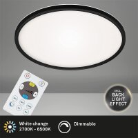 Deckenleuchte Briloner Slim LED Deckenlampe 22W Panel Fernbedienung Backlight Rund Schwarz