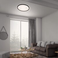 Deckenleuchte Briloner Slim LED Deckenlampe 22W Panel Fernbedienung Backlight Rund Schwarz