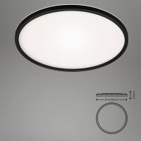 Deckenleuchte Briloner Slim LED Deckenlampe 22W Panel Fernbedienung Backlight Rund Schwarz
