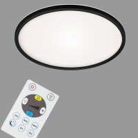 LED Deckenleuchte Slim, Schwarz, 22 Watt, CCT einstellbar, mit Fernbedienung – Briloner