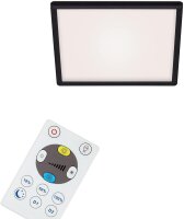 Briloner Slim LED Panel 29,3x29,3cm Schwarz, dimmbar mit Fernbedienung, CCT 18W