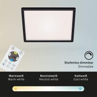 Briloner Slim LED Panel 29,3x29,3cm Schwarz, dimmbar mit Fernbedienung, CCT 18W