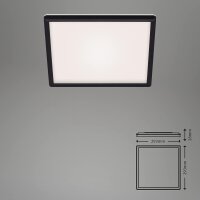Briloner Slim LED Panel 29,3x29,3cm Schwarz, dimmbar mit Fernbedienung, CCT 18W