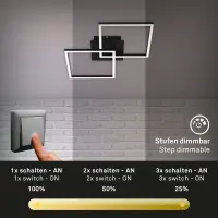 Briloner Frame LED Deckenleuchte Schwarz – dimmbar, schwenkbar, 24 W, 1.800 lm, 3.000 K