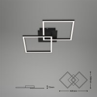 Briloner Frame LED Deckenleuchte Schwarz – dimmbar, schwenkbar, 24 W, 1.800 lm, 3.000 K