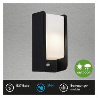 Briloner  E27 Sensor Außenlampe IP44 Eckig Schwarz