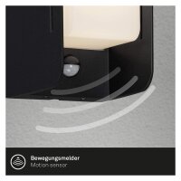 Briloner  E27 Sensor Außenlampe IP44 Eckig Schwarz