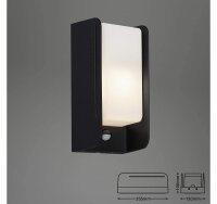 Briloner  E27 Sensor Außenlampe IP44 Eckig Schwarz