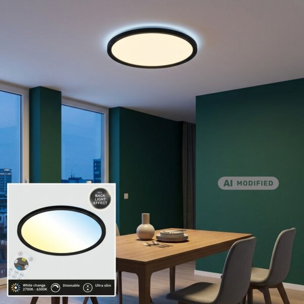 Deckenleuchte Briloner Slim LED Schwarz Deckenlampe