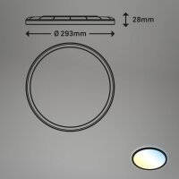 LED Deckenleuchte Slim, Schwarz, 18 Watt, dimmbar, mit Fernbedienung, IP20 – Briloner