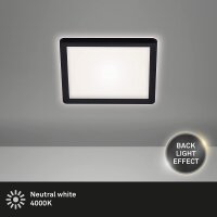 Briloner Slim LED Panel 19x19cm Schwarz mit Backlight Effekt, 12W 4000K