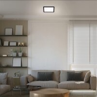 Briloner Slim LED Panel 19x19cm Schwarz mit Backlight Effekt, 12W 4000K