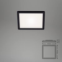 Briloner Slim LED Panel 19x19cm Schwarz mit Backlight Effekt, 12W 4000K