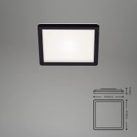 Deckenleuchte Briloner Slim LED schwarz eckig Deckenlampe