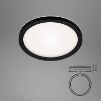 Deckenleuchte Briloner Slim LED Panel Ø19cm Schwarz mit Backlight Effekt, 12W 4000K