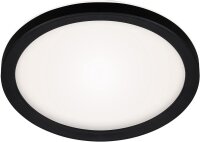 Deckenleuchte Briloner Slim LED Panel Ø19cm Schwarz mit Backlight Effekt, 12W 4000K
