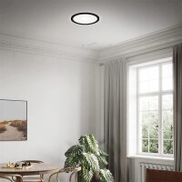 LED Deckenlampe Panel Slim, Schwarz, 12 Watt, 1400lm, 4000K, Backlight-Effekt, IP20 – Briloner